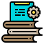 Icon: a book with a gear, and board floating above it